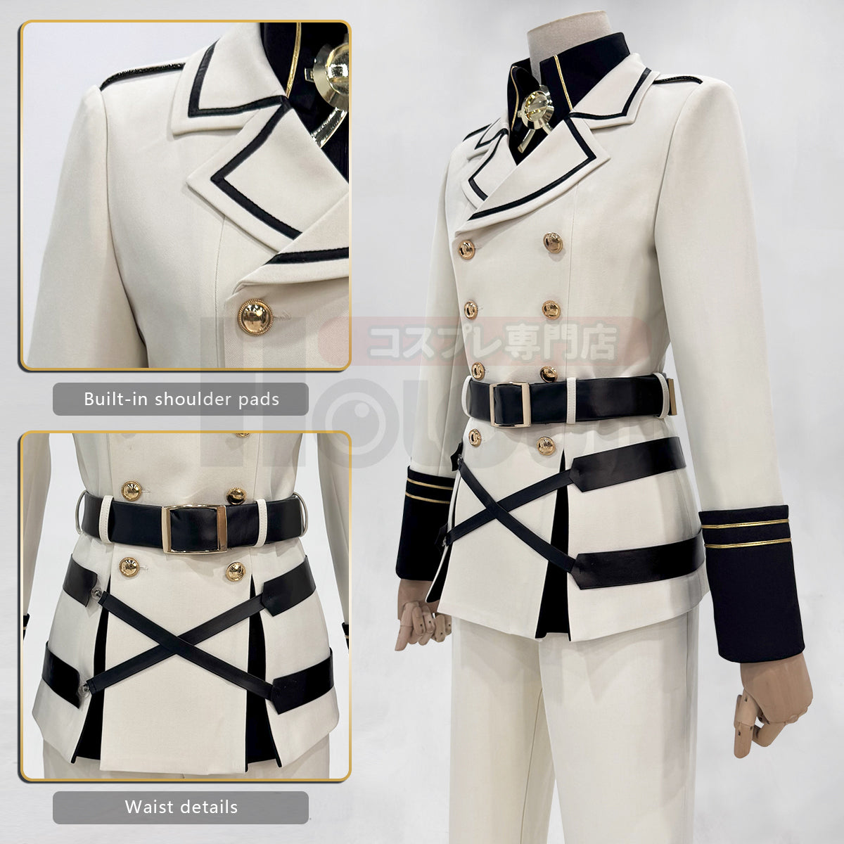 Pre-sale HOLOUN Seraph Of The End Anime Mikaela Hyakuya Cosplay Costume Cloak Jacket Pants Shirt Halloween Christmas Convention