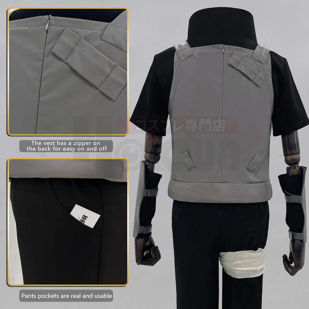 HOLOUN Anime Uchiha Itachi Anbu Cosplay Costume Faux Leather Vest Short Sleeve T-shirt Pants Bandage Cos Convention Gift