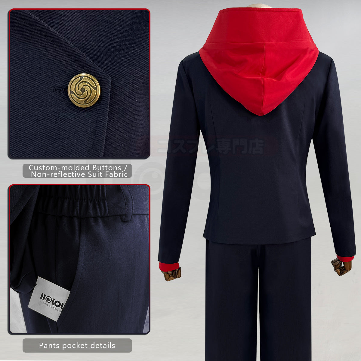 HOLOUN Anime Itadori Yuji  Yuta Okkotsu Cosplay Costume Wig Jacket Pants Upgraded version Halloween Christmas Convention Gift