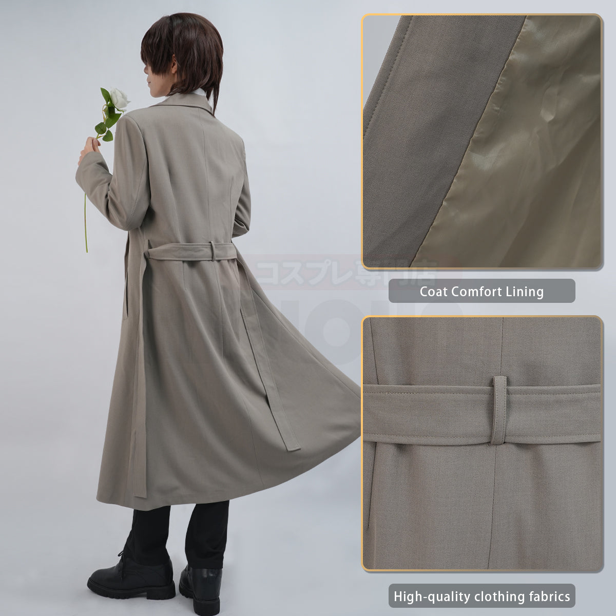 HOLOUN Bungo Anime Dazai Osamu Cosplay Costume Wig 10th Anniversary Lining Coat Pants Shirt Daily Wear Halloween Christmas Gift