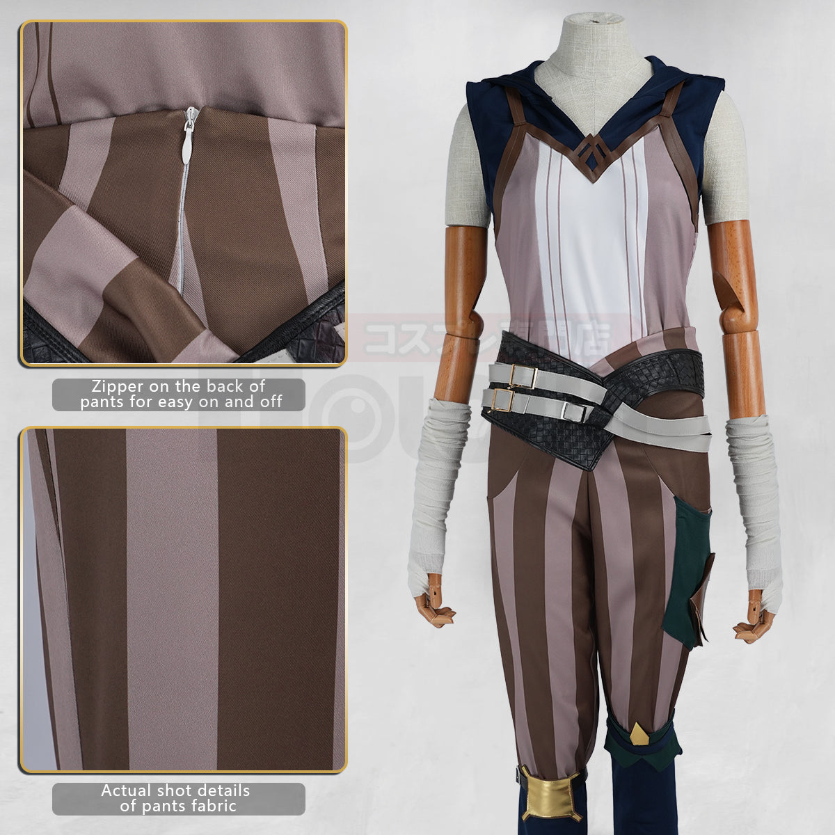 Pre-sale HOLOUN LOL Game Vi The Piltover Enforce Cosplay Costume Halloween Christmas Convention Jacket Pants Vest