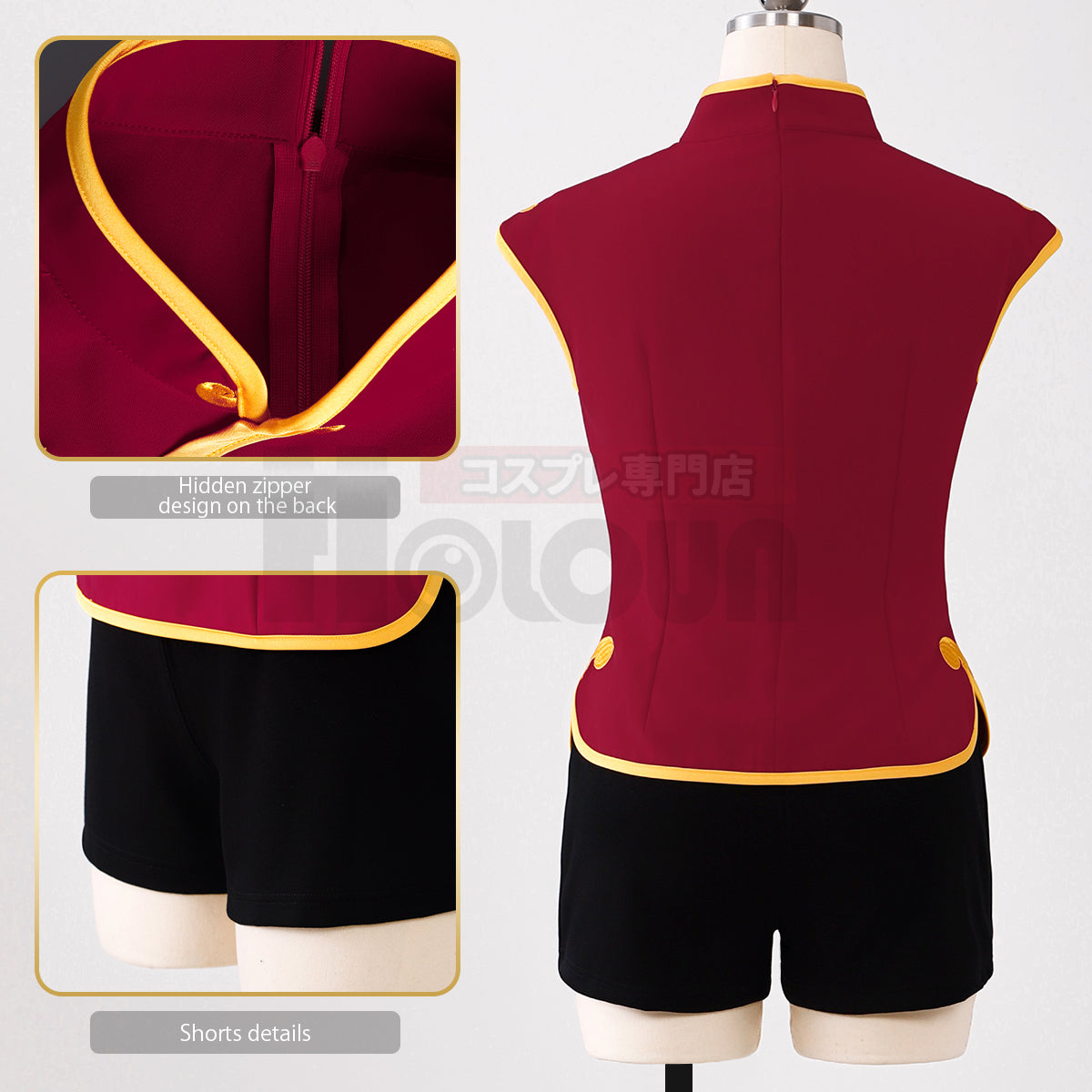HOLOUN Gintama Anime Kagura Cosplay Costume Long Sleeves Sleeveless Red China Costumes Pants Shorts Halloween Christmas