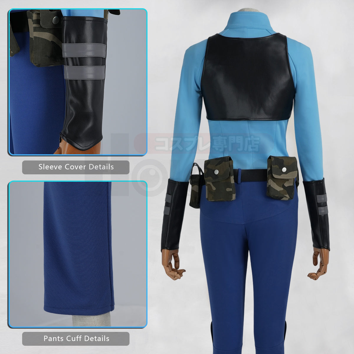 Pre-sale HOLOUN Zoo Movie Judith Hopps Cosplay Costume Black Faux Leather Vest Shirt Pants Gloves Bags Halloween Christmas Convention