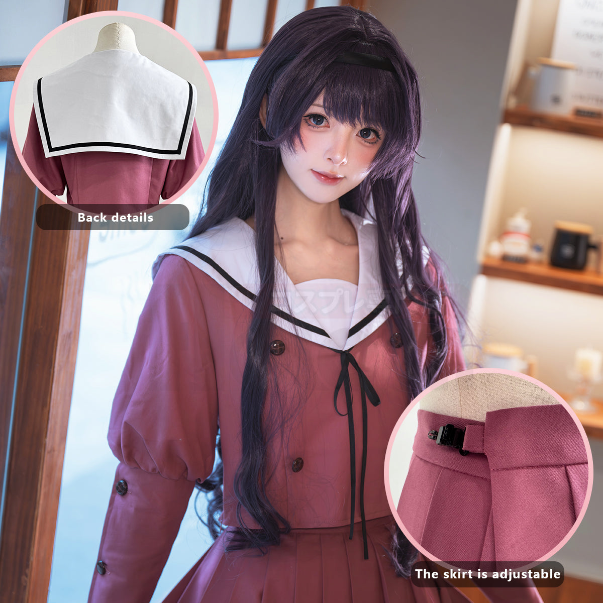 HOLOUN The Fragrant Flower Blooms with Dignity Anime Waguri Kaoruko Cosplay Costume JK Skirt Uniform Daily Halloween Christmas