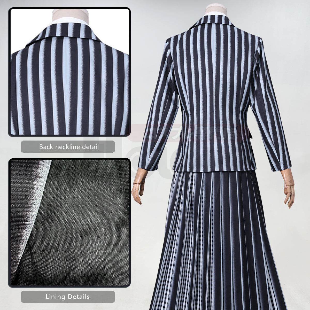 HOLOUN Enid Sinclai Bianca Barclay Cosplay Costume Striped School Uniform Skirt Sweater Embroidery Suit Halloween Christmas