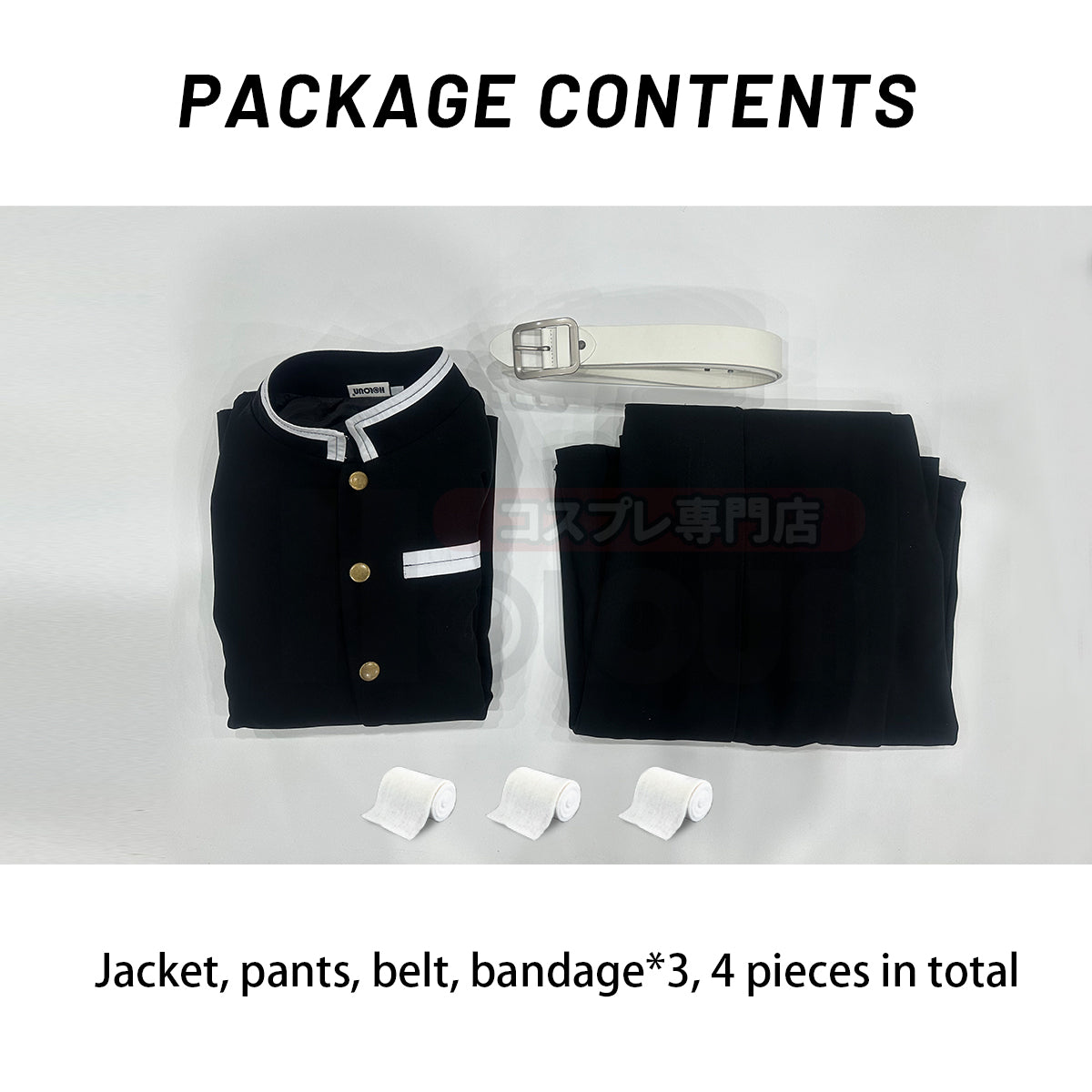 HOLOUN Anime Tomioka Giyuu Iguro Obanai Cosplay Costume Golden Color Buttons Embroidery Black Team Uniform Pants Belt Halloween