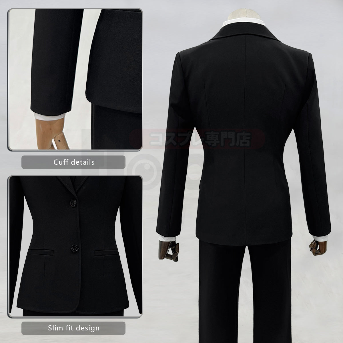 HOLOUN Chainsaw Anime Denj Aki Cosplay Costume Wig Halloween Christmas Convention Black Suit Shirt Pant Tie Daily