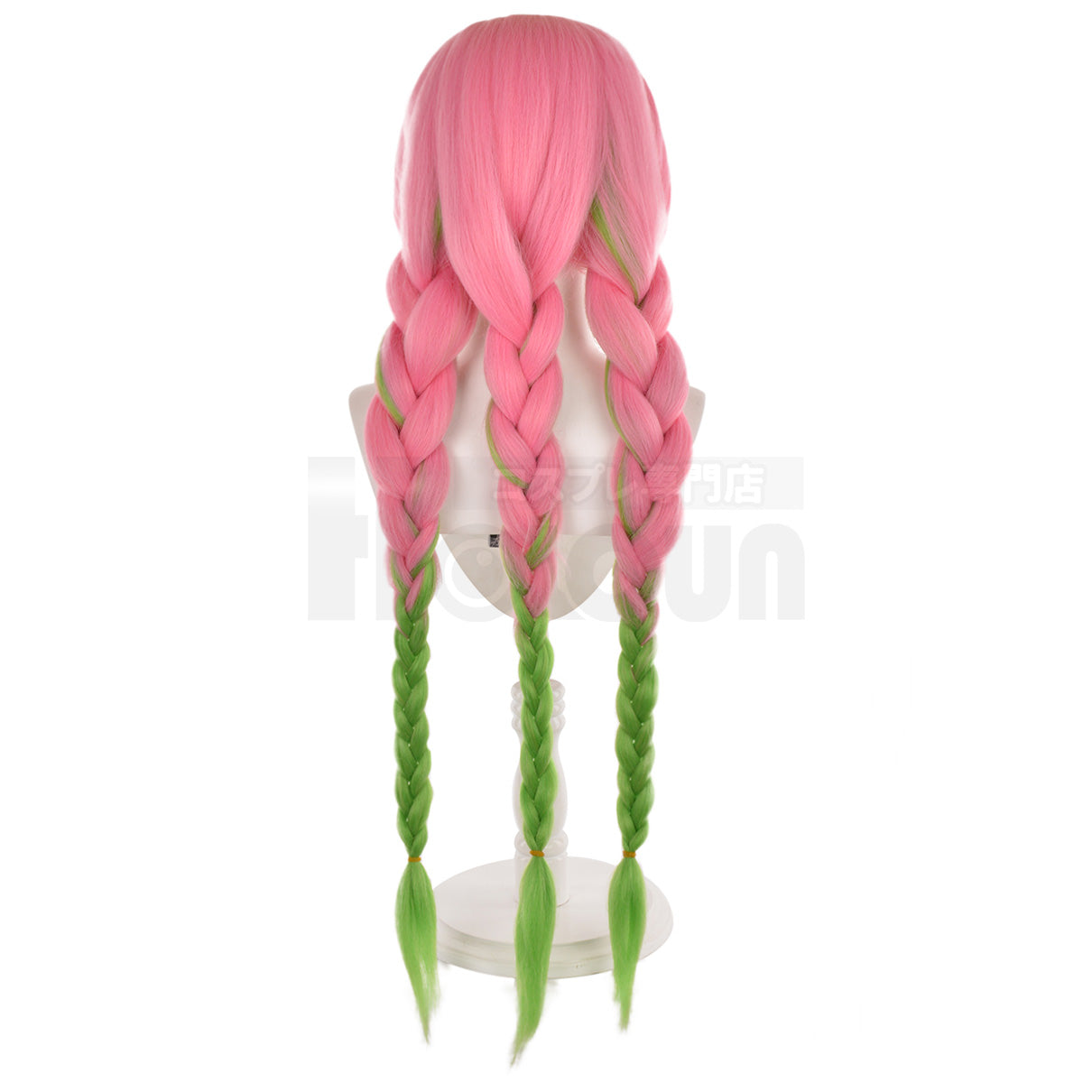 HOLOUN Anime Kanroji Mitsuri Cosplay Wig Rose Net Synthetic Fiber Adjustable Size Heat Resistant Cap Comb Halloween Cos