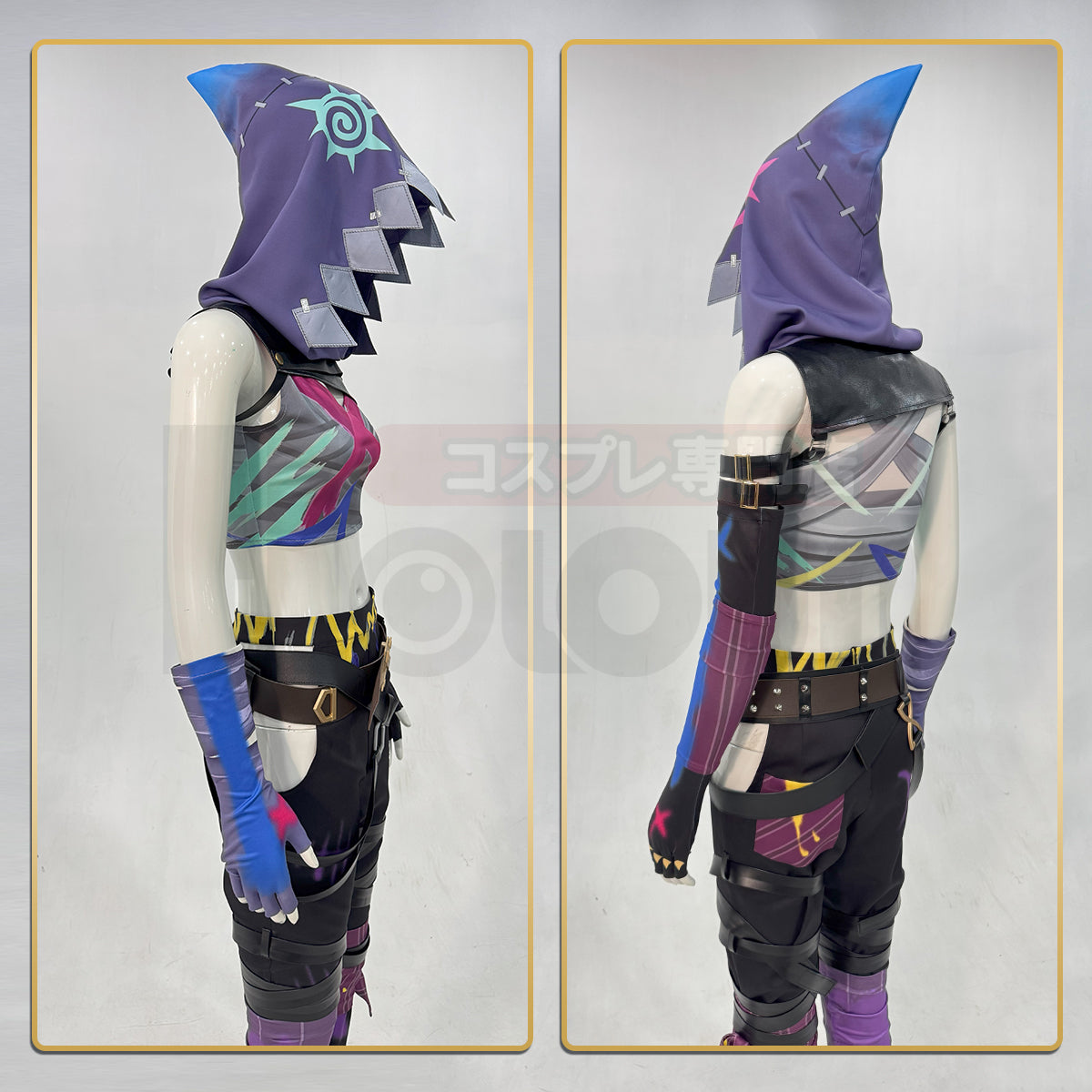 HOLOUN LOL Arcane Game Jinx Cosplay Costume Wig Scrawl Vest Pants Hat Qutfit Halloween Christmas Gift Cos Convention