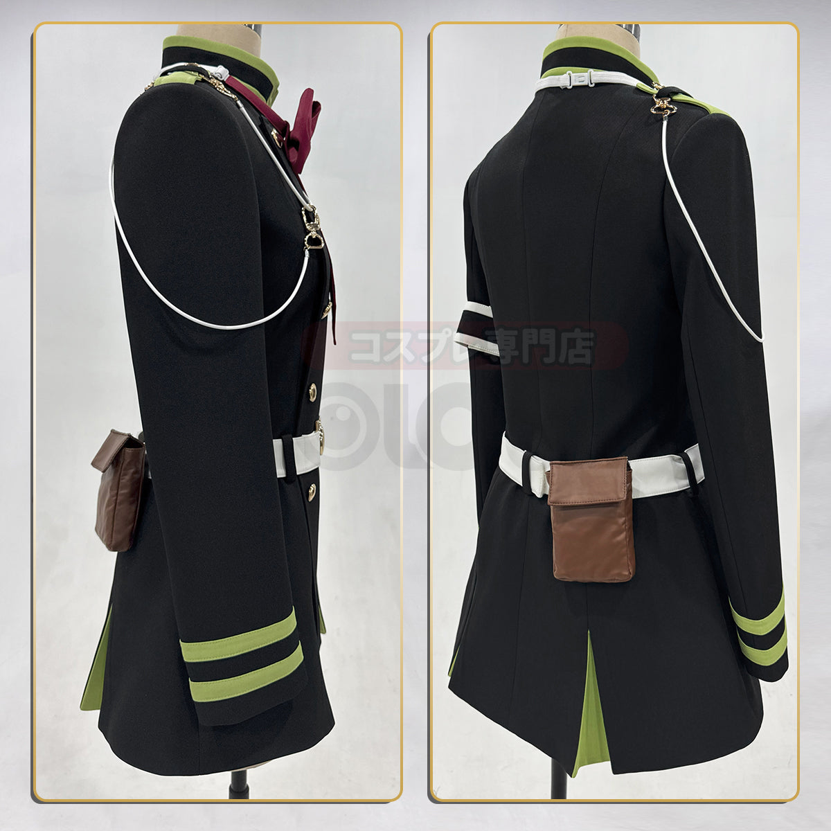 Pre-sale HOLOUN Seraph Of The End Anime Shinoa Hiiragi Cosplay Costume Coat Belt Bow Tie Halloween Christmas Convention Daily Wear