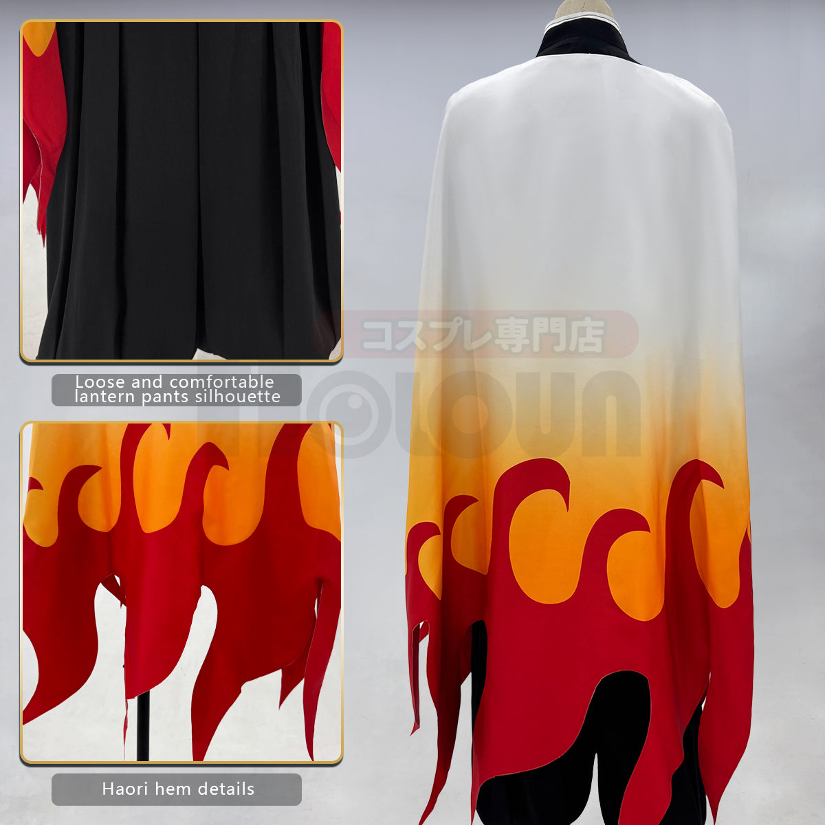 Pre-sale HOLOUN Anime Rengoku Kyoujurou Cosplay Costume Wig Haori Embroidery Top Elastic Pants Belt Convention Halloween Christmas