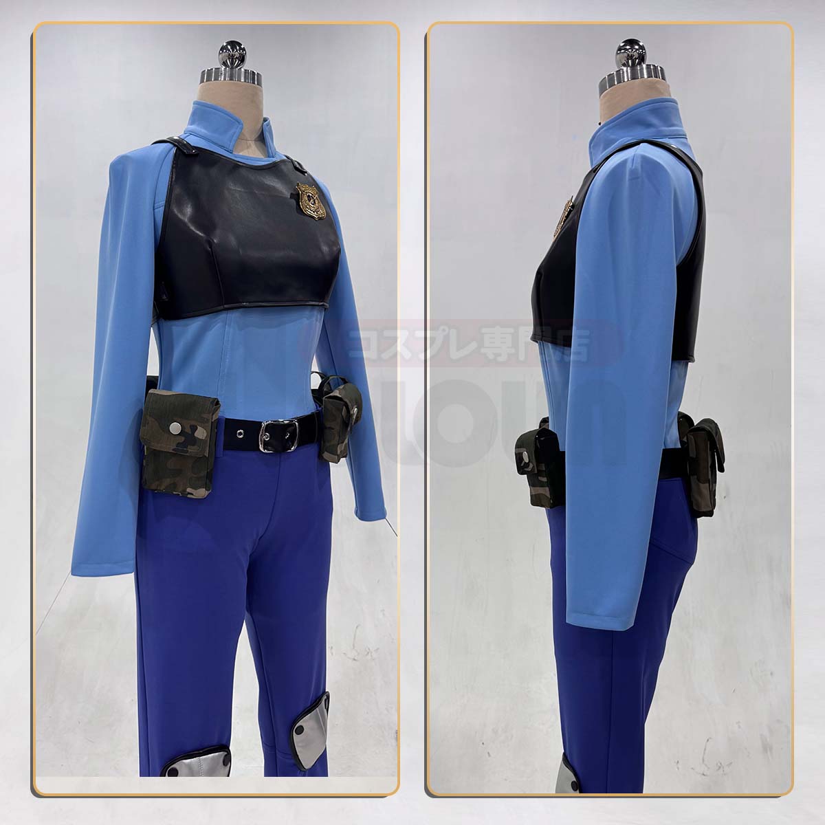 Pre-sale HOLOUN Zoo Movie Judith Hopps Cosplay Costume Black Faux Leather Vest Shirt Pants Gloves Bags Halloween Christmas Convention