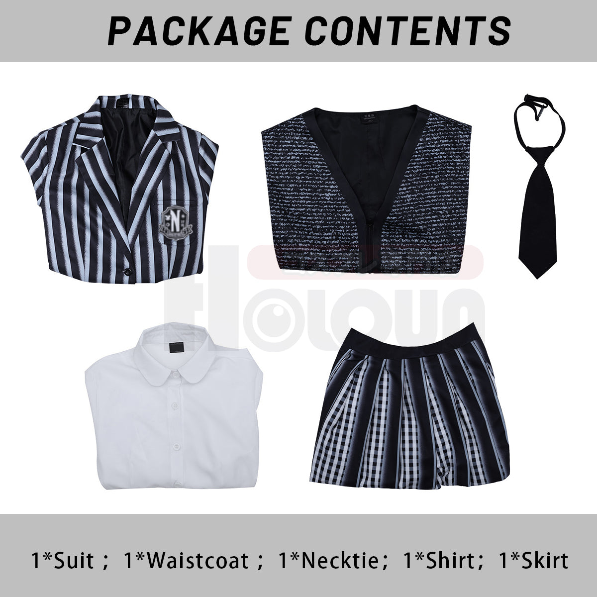 HOLOUN Enid Sinclai Bianca Barclay Cosplay Costume Striped School Uniform Skirt Sweater Embroidery Suit Halloween Christmas