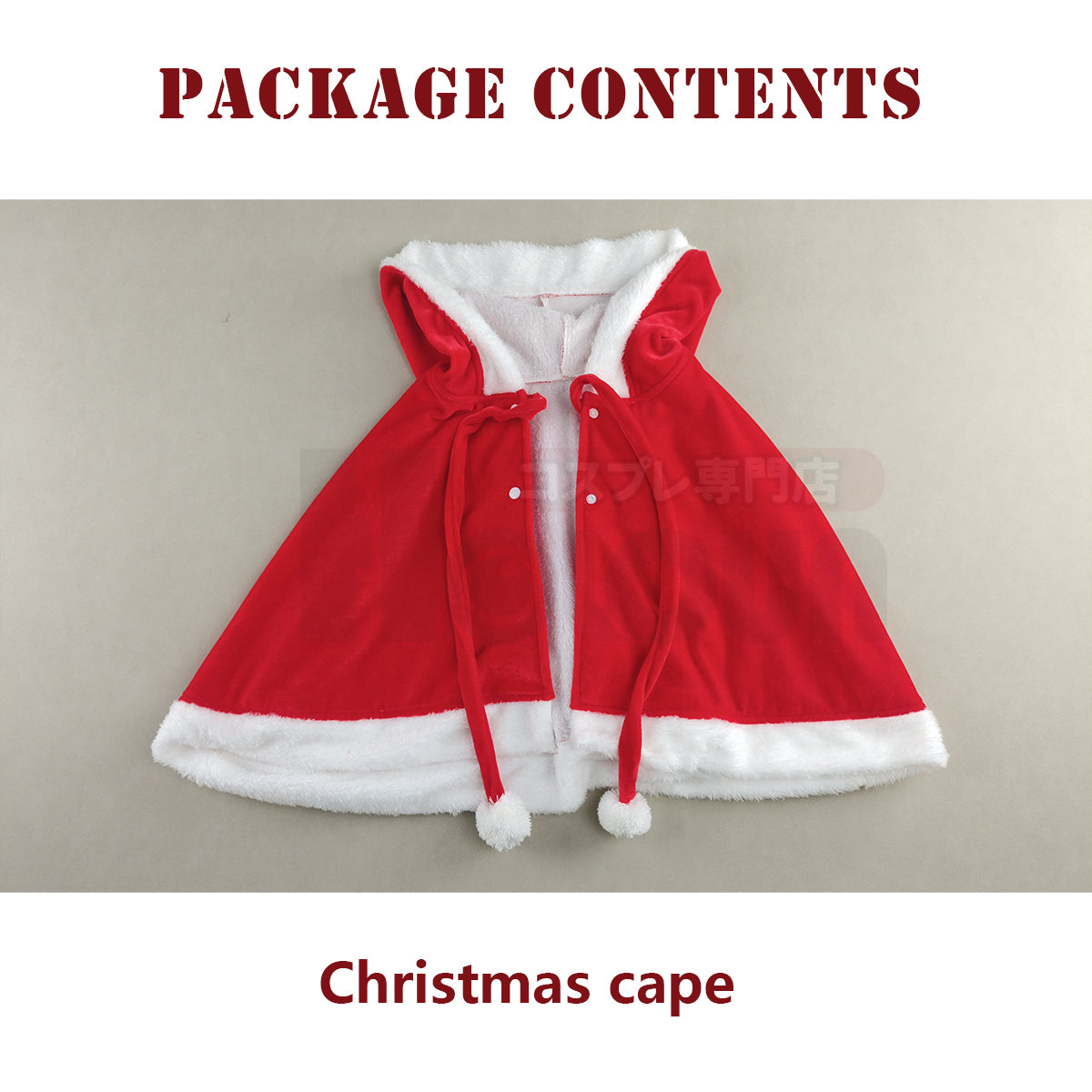 HOLOUN Christmas Red Velvet Cape Cloak Women Girl Xmas 43-47CM Shawl Hoodie 32-42CM Skirt Santa Claus Winter Party Costume