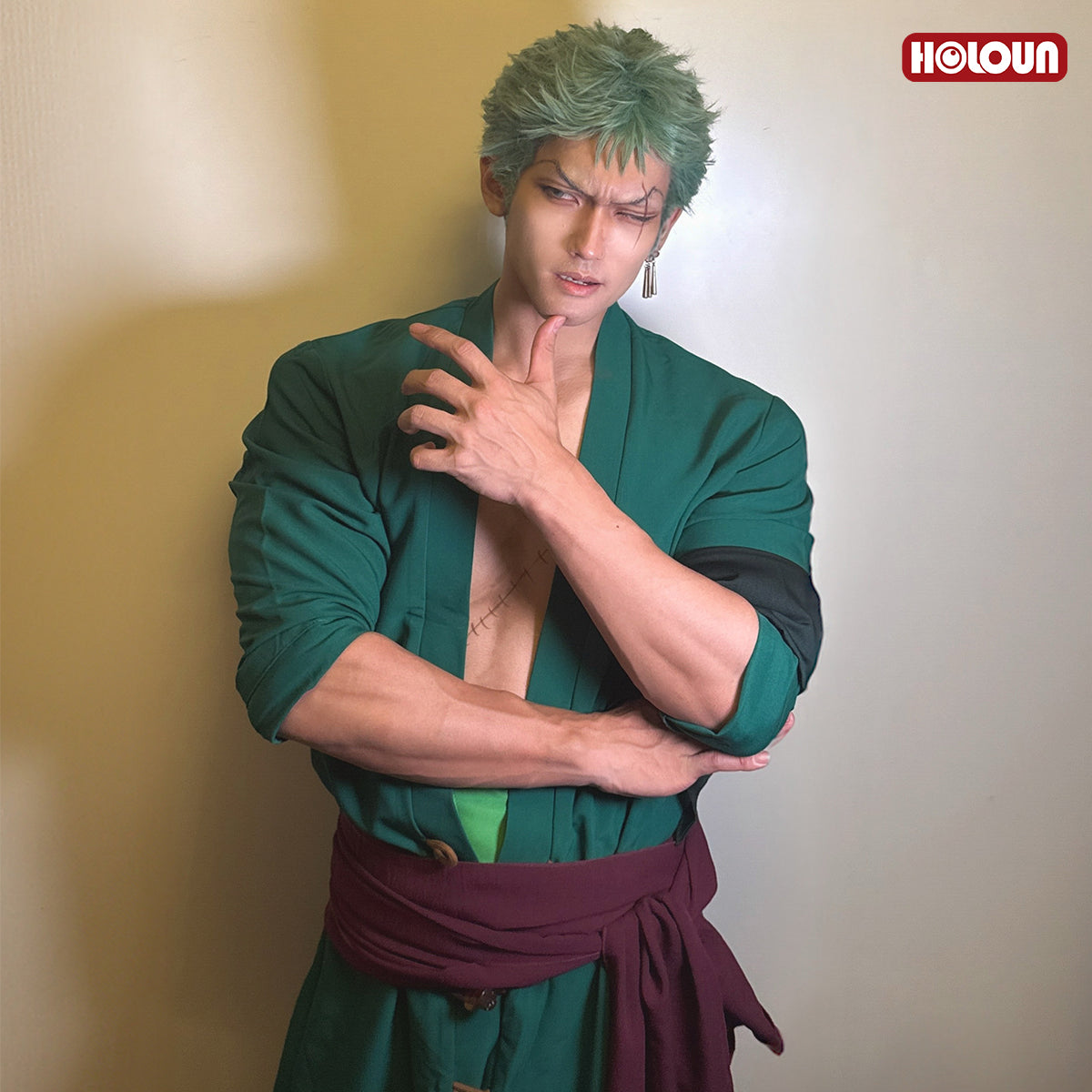 HOLOUN ONE Anime Roronoa Zoro Cosplay Costume Pants Haori Head Scarf Animation Convention 2025 Halloween Christmas Gift