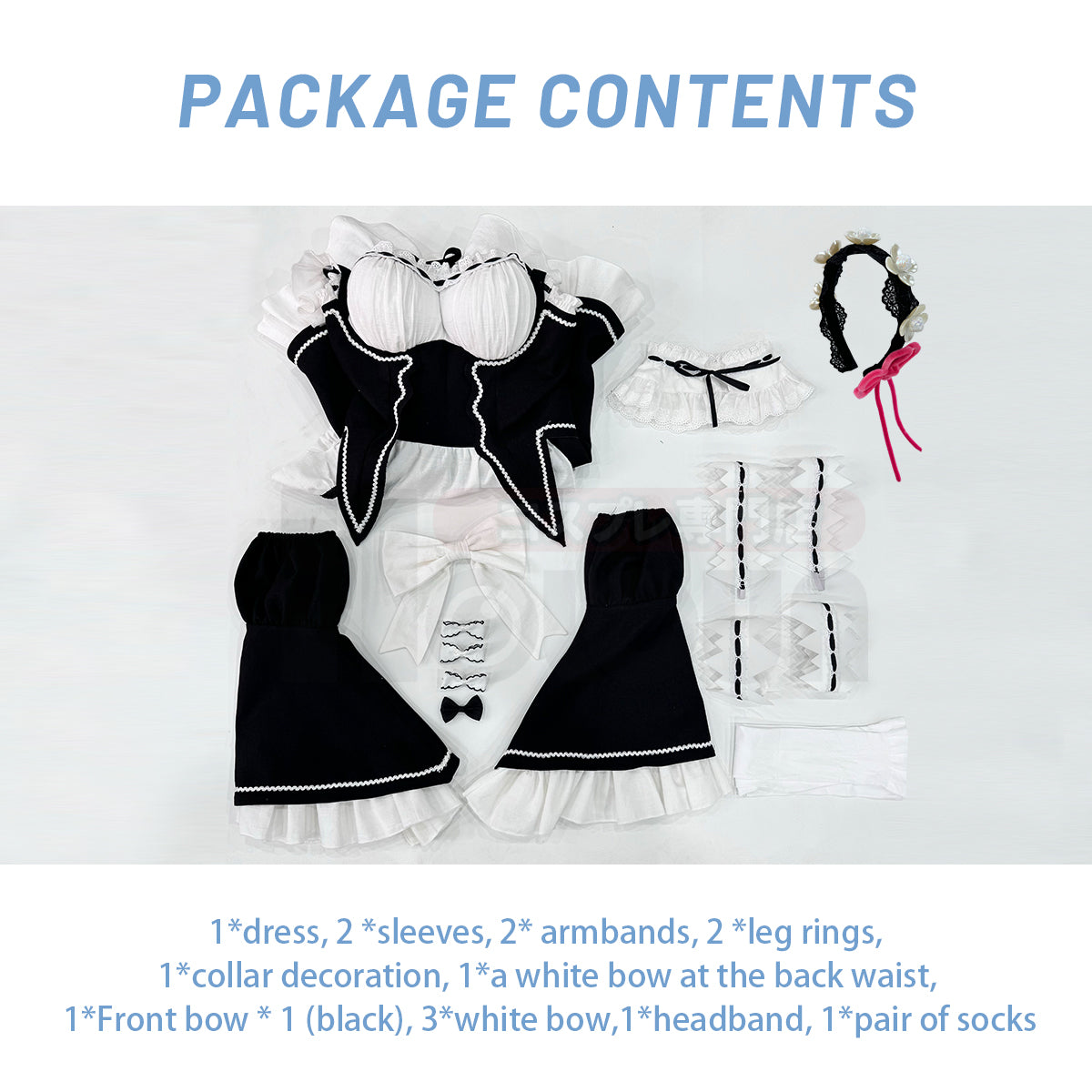 HOLOUN Re:Life In A Different World From Zero Anime Rem Cosplay Costume Wig Lolita Maid Dress Black White Halloween Christmas