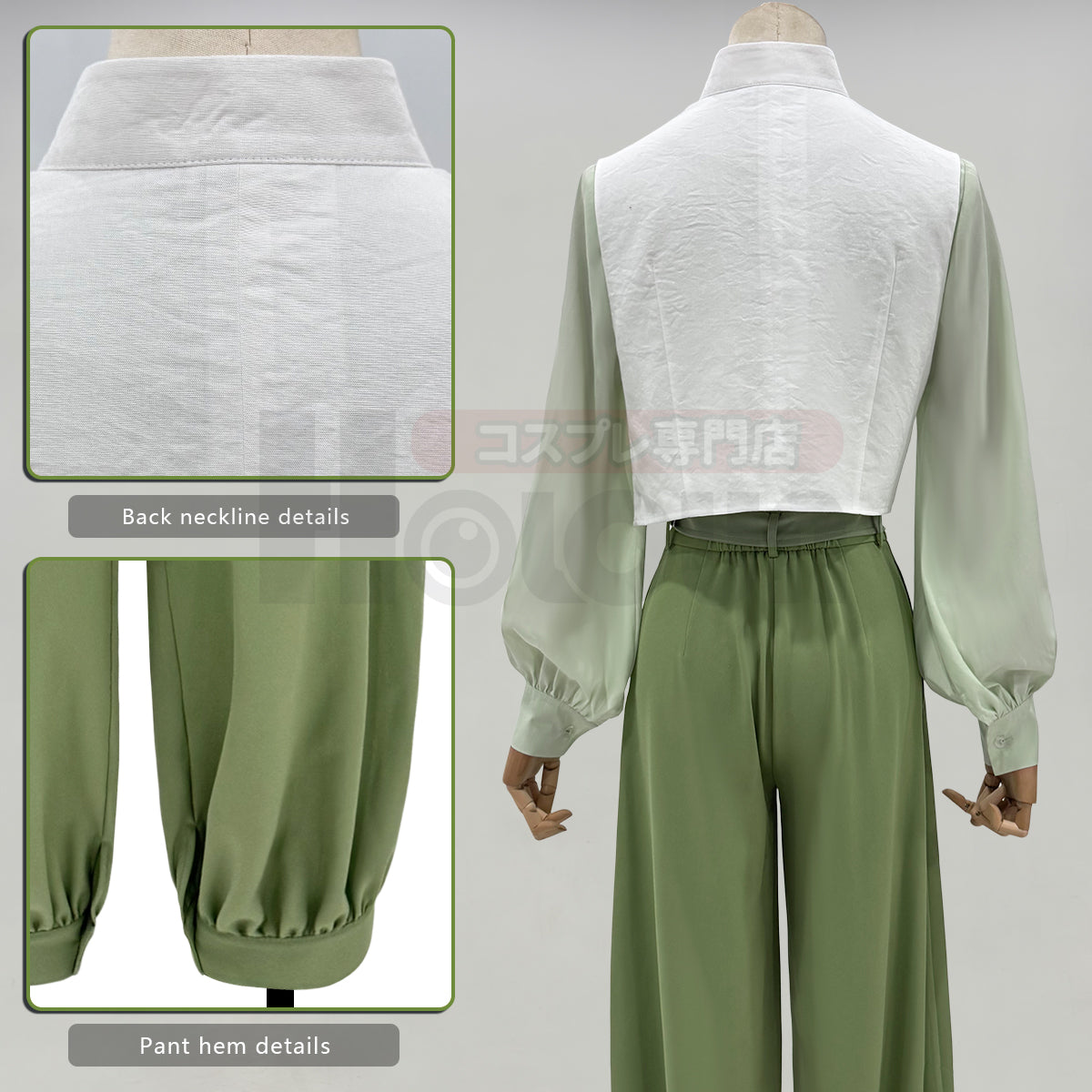 Pre-sale Pre-sale HOLOUN Xiao Hei Anime Luye Cosplay Costume White Green KungFu Top Pants Belt Animation Convention Halloween Christmas