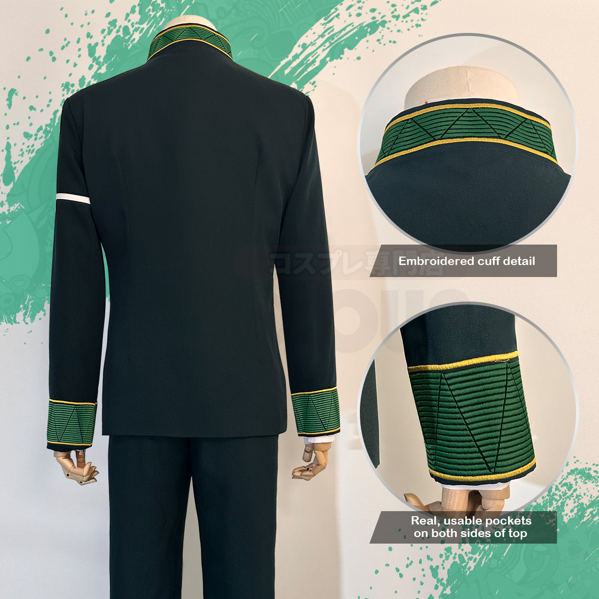 HOLOUN Wind Breaker Anime kiryu mitsuki Cosplay Costume School Uniform Green Jacket Pants Shirt Belt Cos Convention Halloween