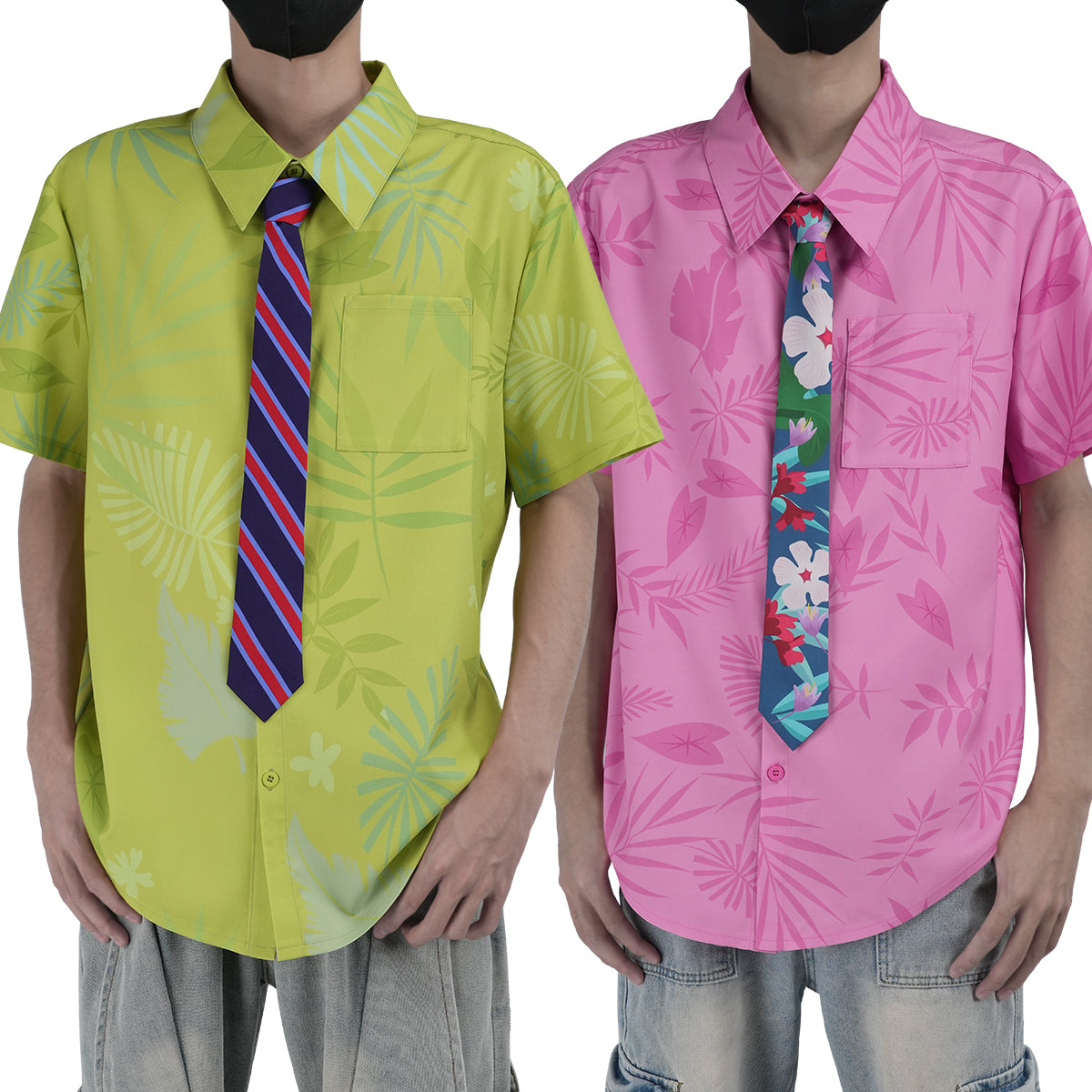 Pre-sale HOLOUN Zoo Movie Nick Wilde Cosplay Costume Pink Green Shirt Tie Halloween Christmas Animation Convention Unisex Adult Daily Wear