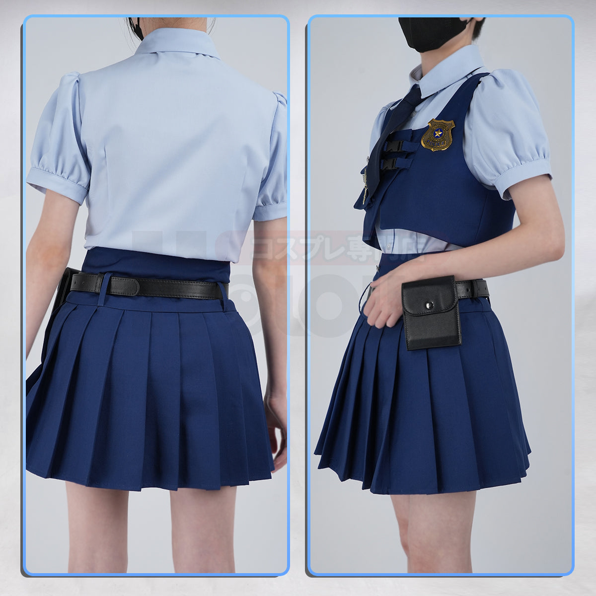 HOLOUN Zoo Movie Judith Hopps Cosplay Costume Blue Vest Shirt Skirt Halloween Christmas Animation Convention Adult Daily Wear