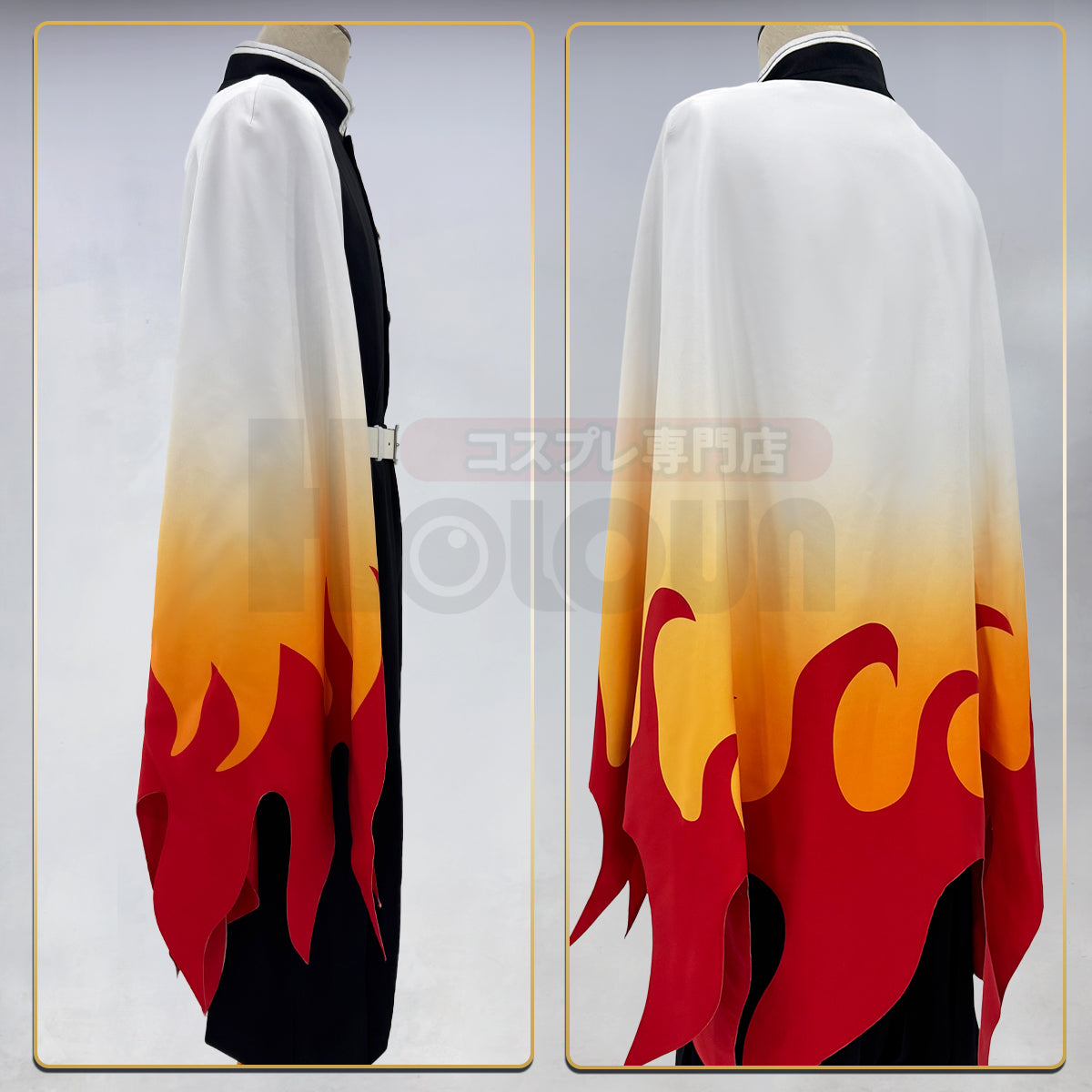 Pre-sale HOLOUN Anime Rengoku Kyoujurou Cosplay Costume Wig Haori Embroidery Top Elastic Pants Belt Convention Halloween Christmas
