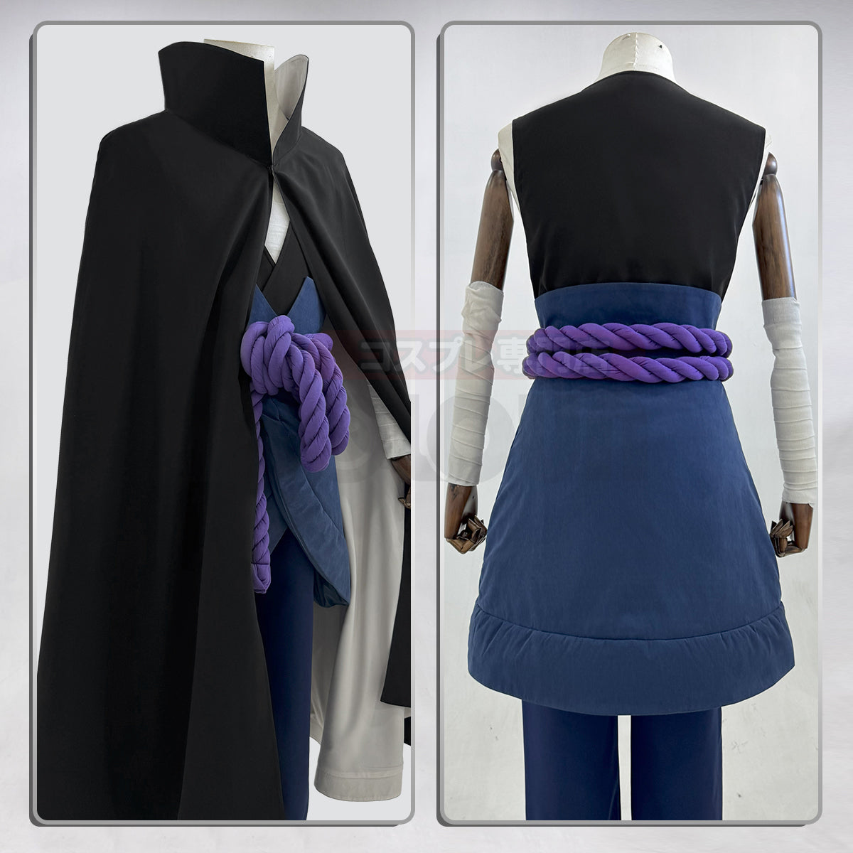 Pre-sale HOLOUN Anime Uchiha Sasuke Cosplay Costume Cloak Vest Pants Purple Belt Halloween Christmas Animation Convention