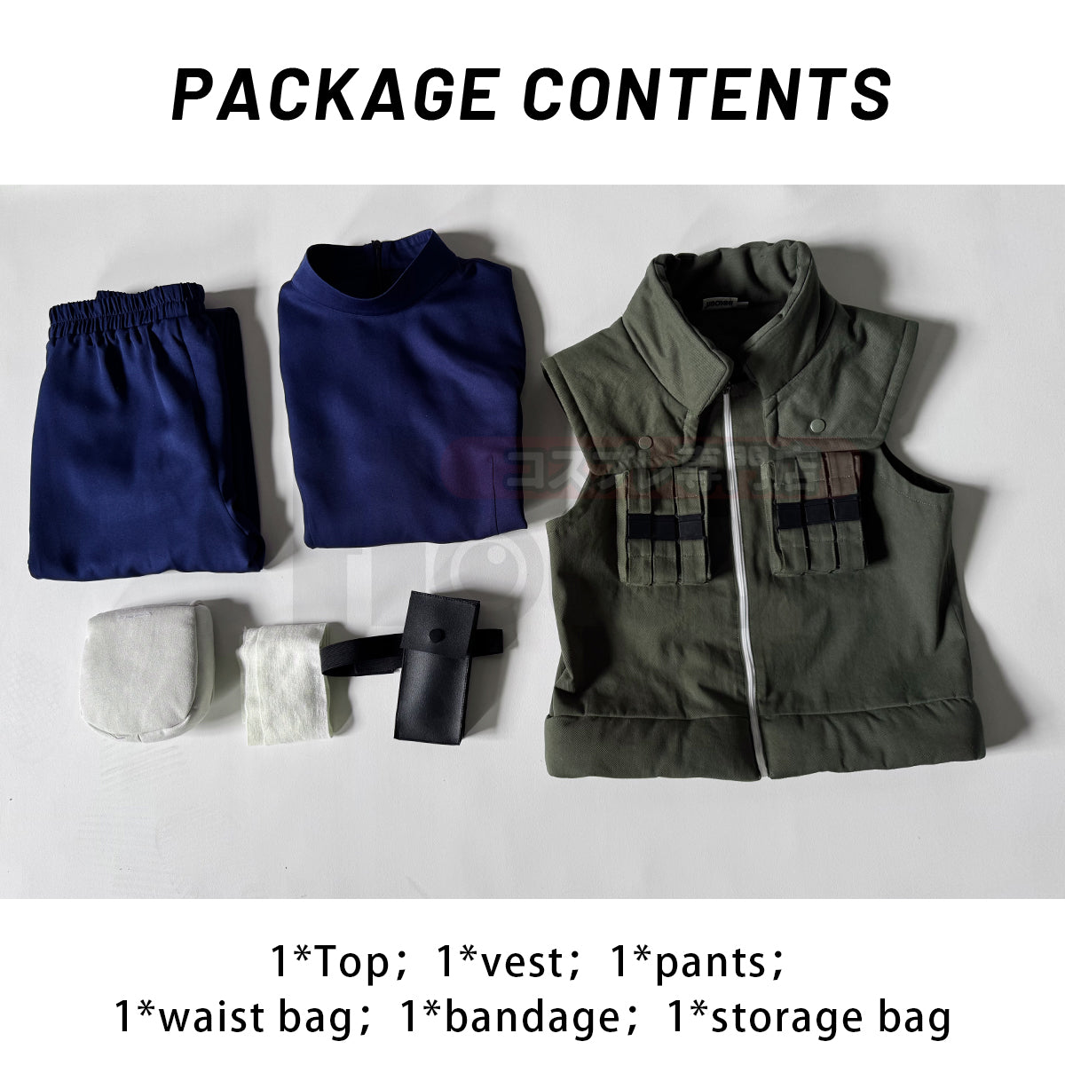 HOLOUN Anime Hatake Kakashi Cosplay Costume Vest T-shirt Pants Pouch Cos Convention Gift Halloween Christmas