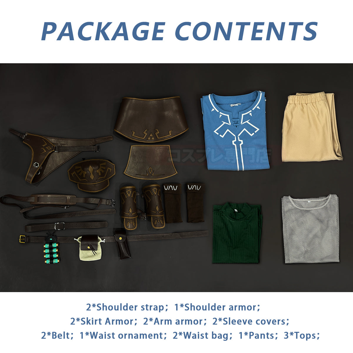 Pre-sale HOLOUN Game Link Cosplay Costume Wig Faux Leather Accessories Top Pants Halloween Christmas Convention Gift