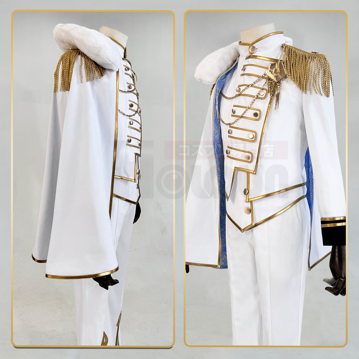 HOLOUN Blue Lock Anime Reo Mikage Cosplay Costume Wig Angels and Demons Series Jacket Pants White Cloak Rose Net Cos Halloween