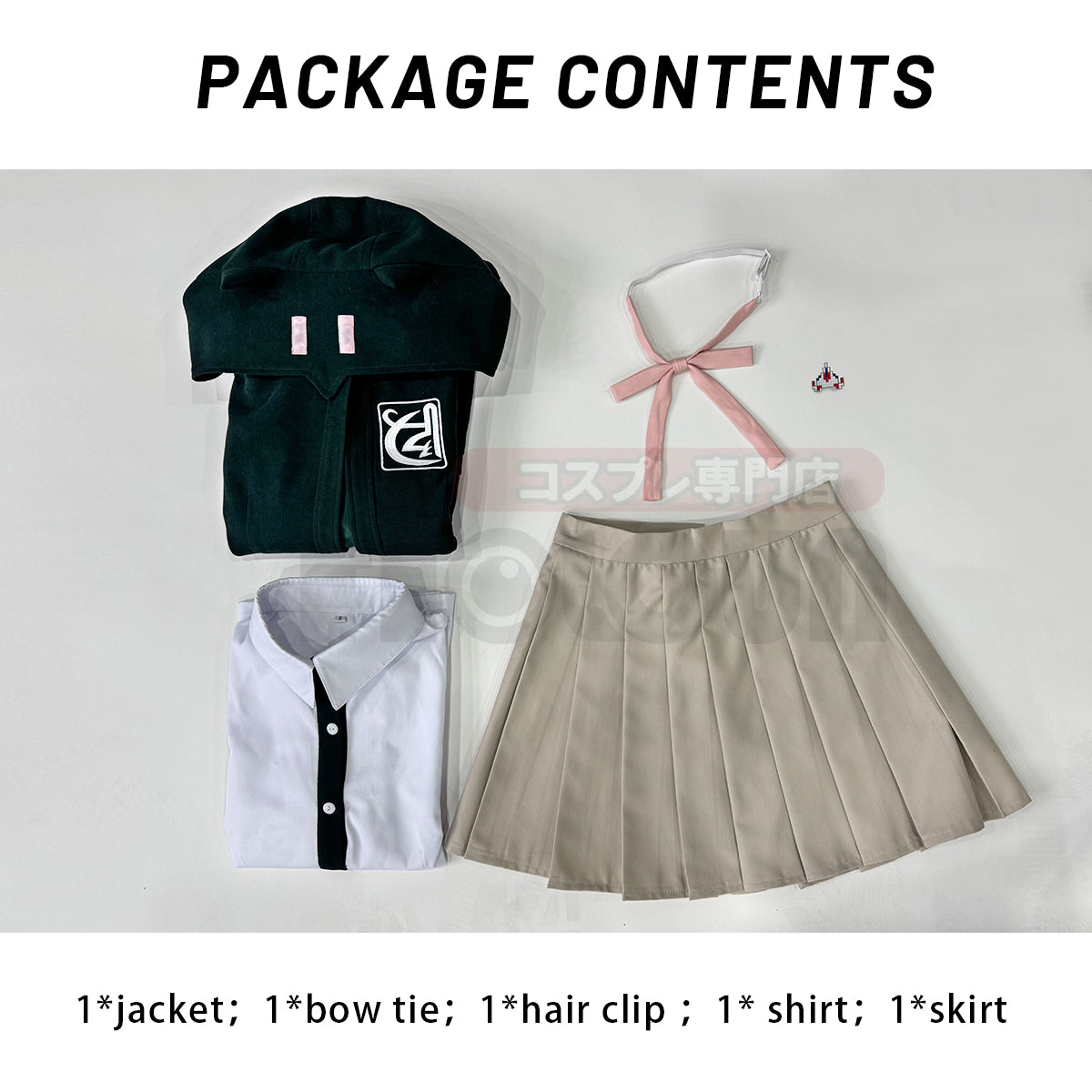 HOLOUN Danganronpa Game Trigger Happy Havoc Nanami ChiaKi Cosplay Costume Coat Shirt Skirt Hair Clip School Uniform Cos