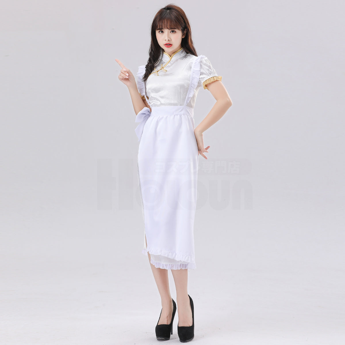 short maid dress Awdenio Womens Dresses, French Maid Dress Pure Maid Uniform Suit Short Sleeve Neck Dress