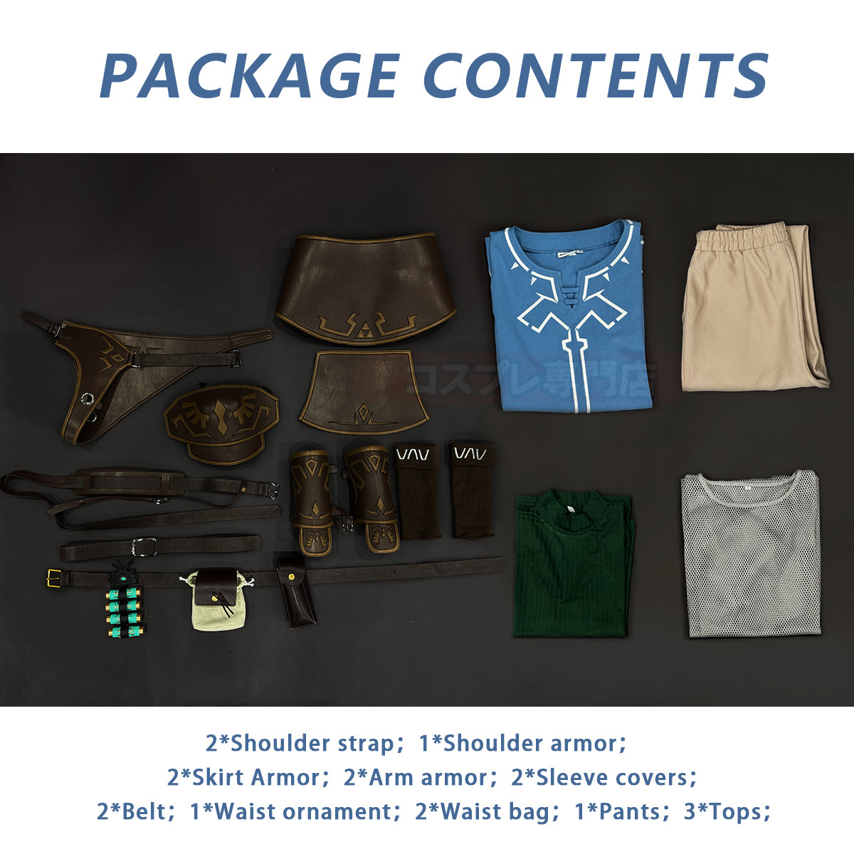 Pre-sale HOLOUN Game Link Cosplay Costume Wig Faux Leather Accessories Top Pants Halloween Christmas Convention Gift