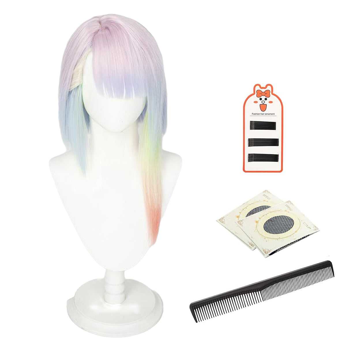 HOLOUN Lucy Wig Anime Cosplay Fake Hair Lucyna Kushinada Multicolor Hair Halloween Christmas Gift New