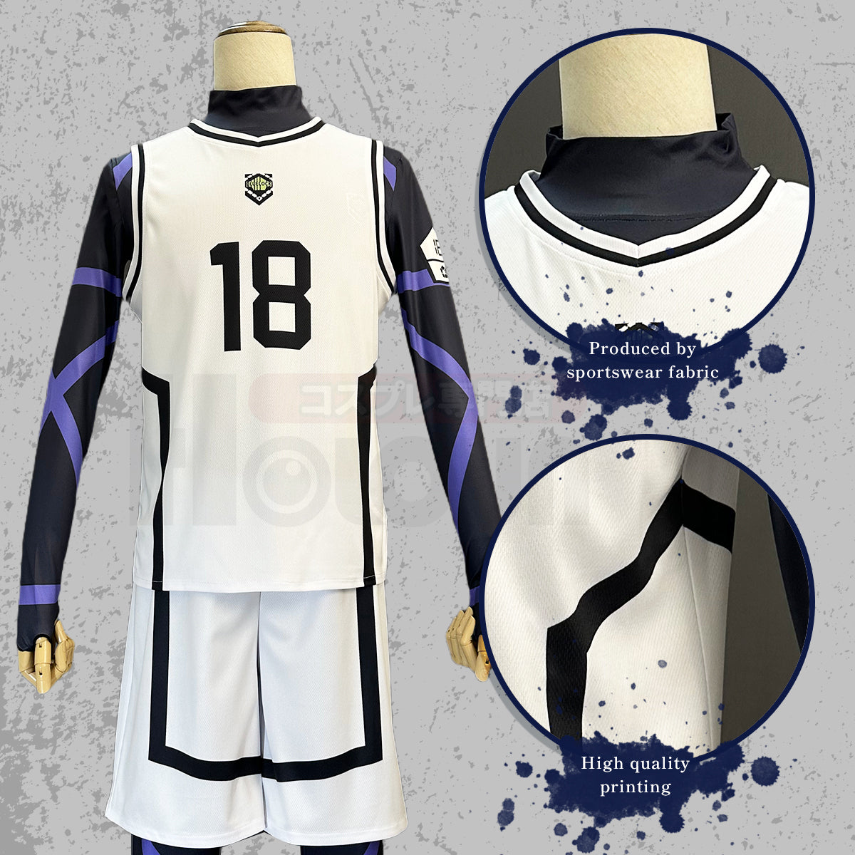 HOLOUN Blue Lock Anime Cosplay Costume Wig Barou NO.18 White Football –  HOLOUNcosplay