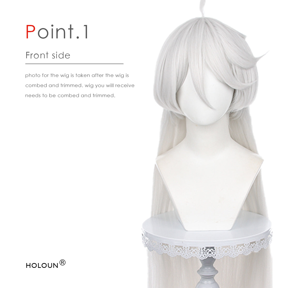 HOLOUN Miorine Rembran Cosplay Wig Heat Resistant White Long Hair The Witch From Mercury