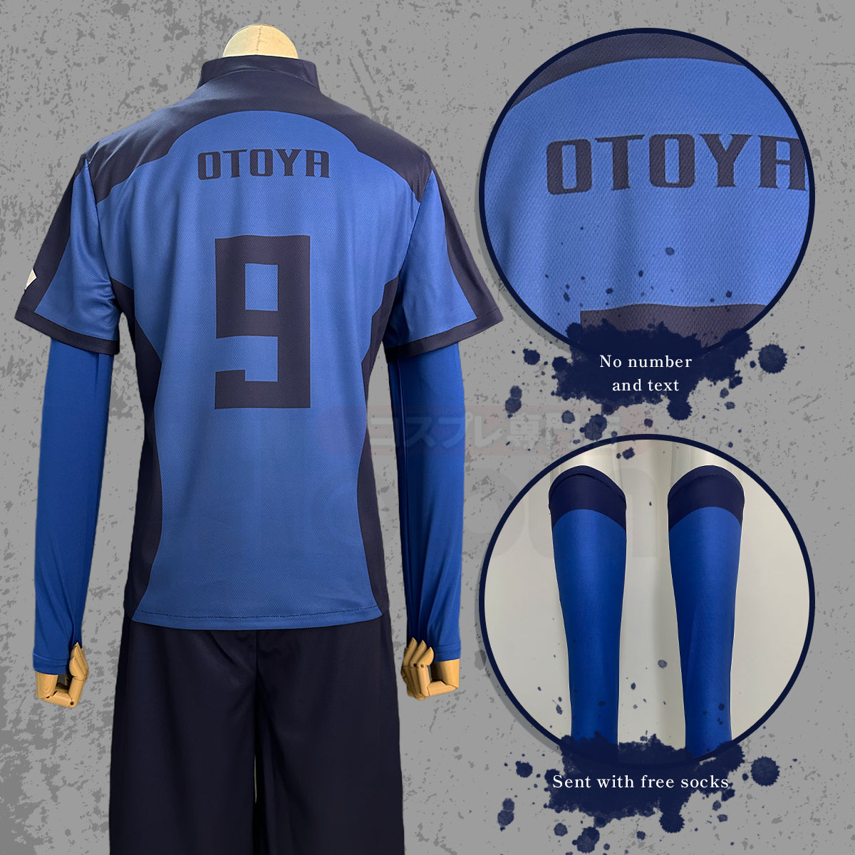 HOLOUN Blue Lock Anime OTOYA Cosplay Costume No.9 Football Soccer Team Uniform Embroidery Logo Daily Sport Wearing