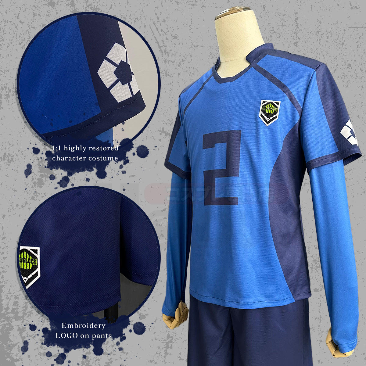 HOLOUN Blue Lock Anime Cosplay Costume No.2 Aryu T-shirt Shorts Socks Top Football Soccer Uniform Daily Sport Wearing
