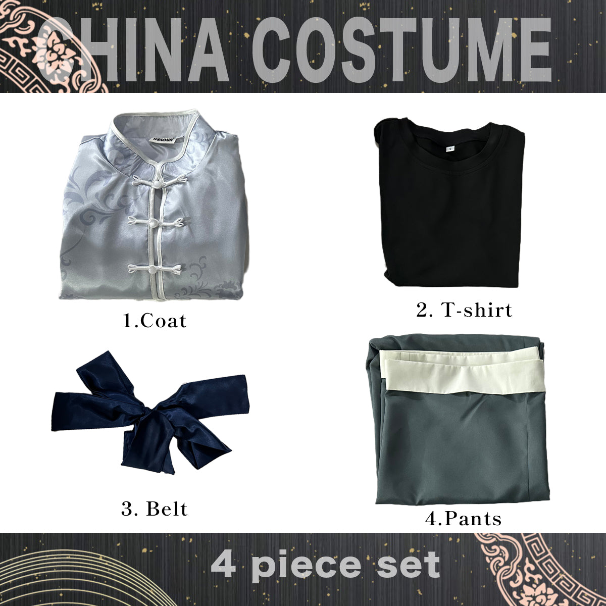 HOLOUN Blue Lock Anime Nagi Cosplay China Costume kung Fu Tang Suit Wig Rose Net Sythetic Fibers Adjustable Size Gift Party