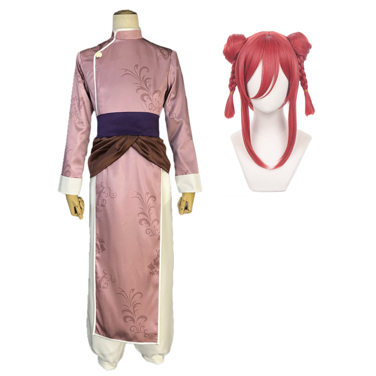 HOLOUN Blue Lock Anime Chigiri Cosplay China Costume kung Fu Tang Suit Wig Rose Net Sythetic Fibers Adjustable Size Gift Party